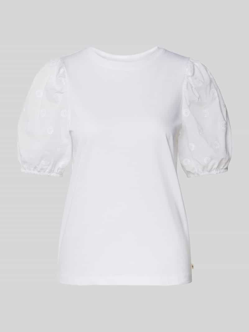 T-shirt o kroju regular fit z bufiastymi rękawami