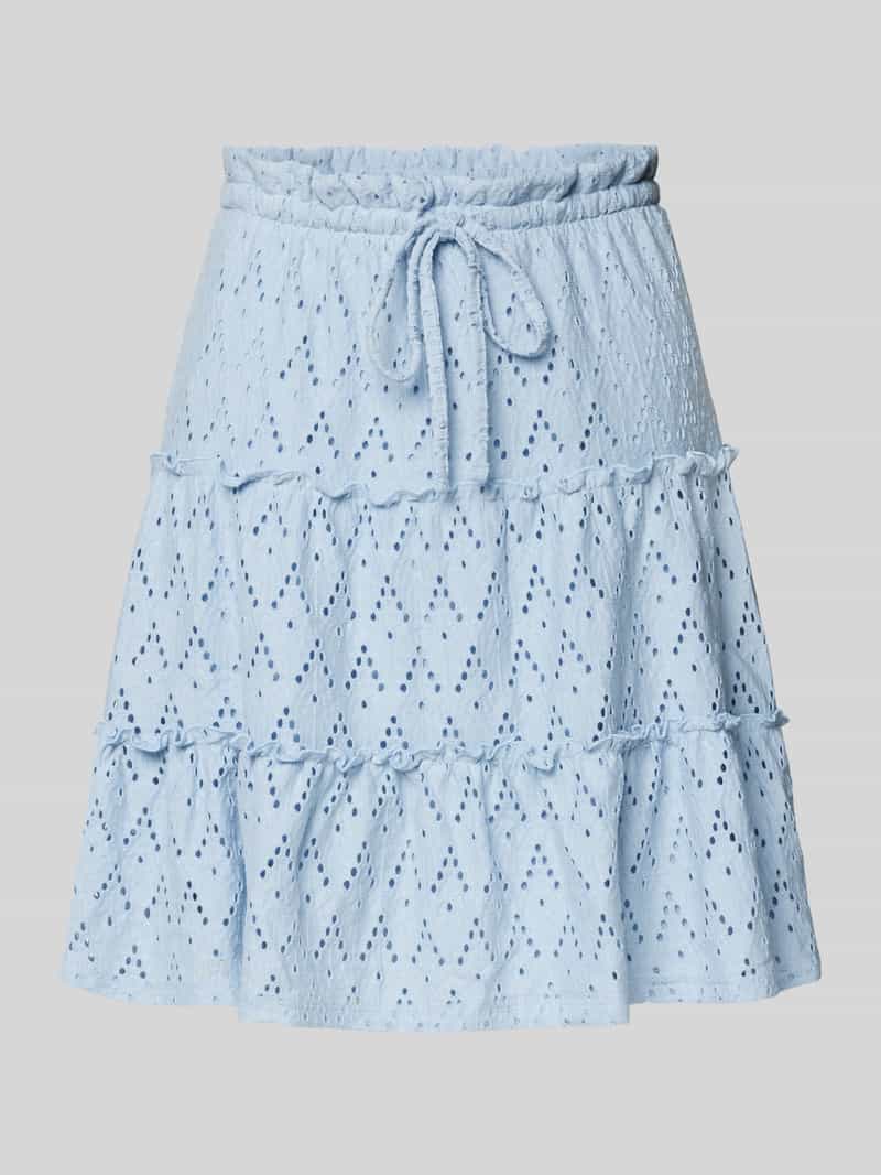 Spódnica mini z haftem angielskim model ‘AMALINA’