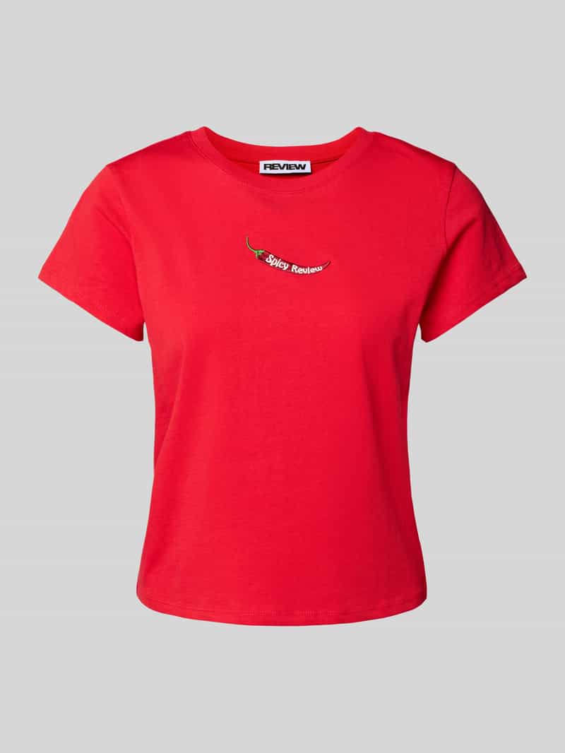 T-shirt z wyhaftowanym motywem