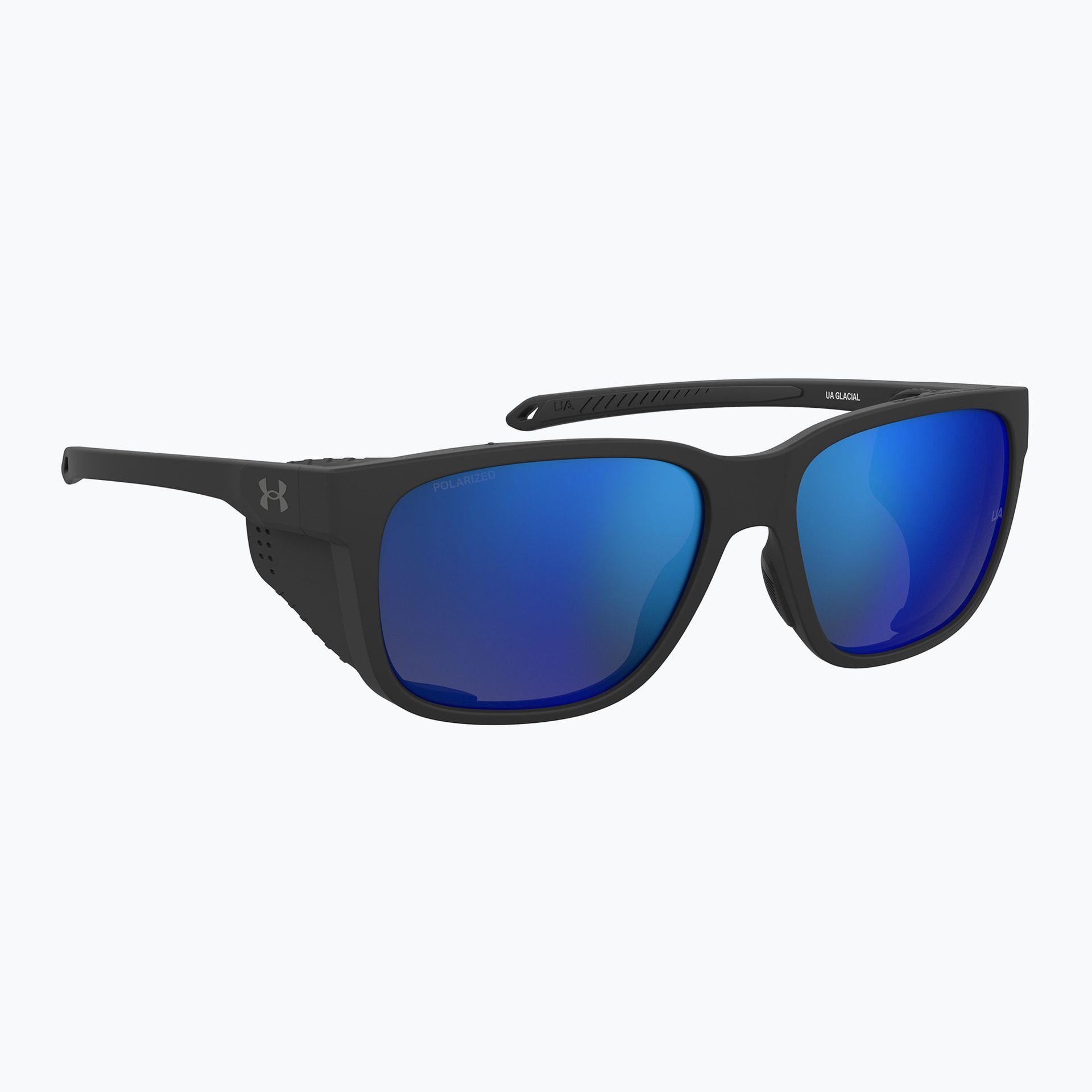 Okulary przeciwsłoneczne męskie Under Armour Glacial matte black/grey blue mirror silver polarized o WYSYŁKA W 24H 30 DNI NA ZWROT