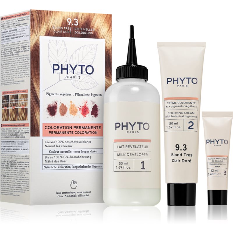 Phyto PhytoColor 9,3 Blond Tres Clair Dore Farba do włosów - kolor bardzo jasny złoty blond 50+50+12