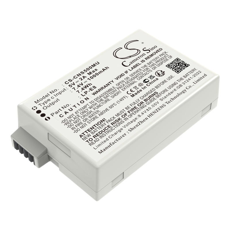 Canon EOS 550D / LP-E8 1000mAh 7.40Wh Li-Ion 7.4V ze złączem USB-C (Cameron Sino)