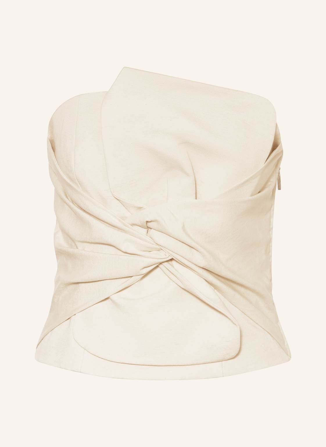 Comma Top Z Odkrytymi Ramionami Z Dodatkiem Lnu beige