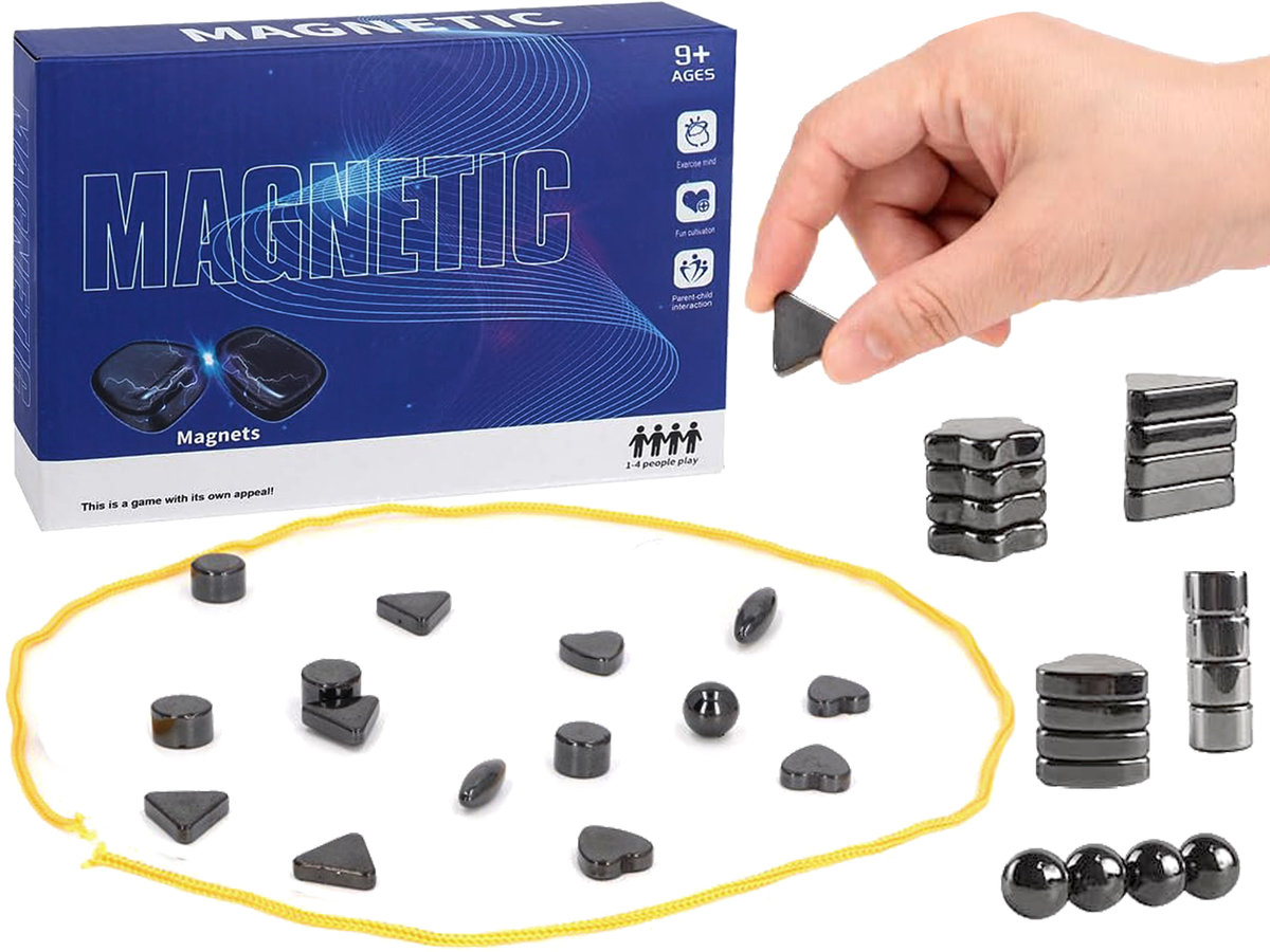 MAGNETYCZNA Gra Edukacyjna KAMIENIE MAGNETYCZNE 20 Kamieni KSZTAŁTY SZACHY
