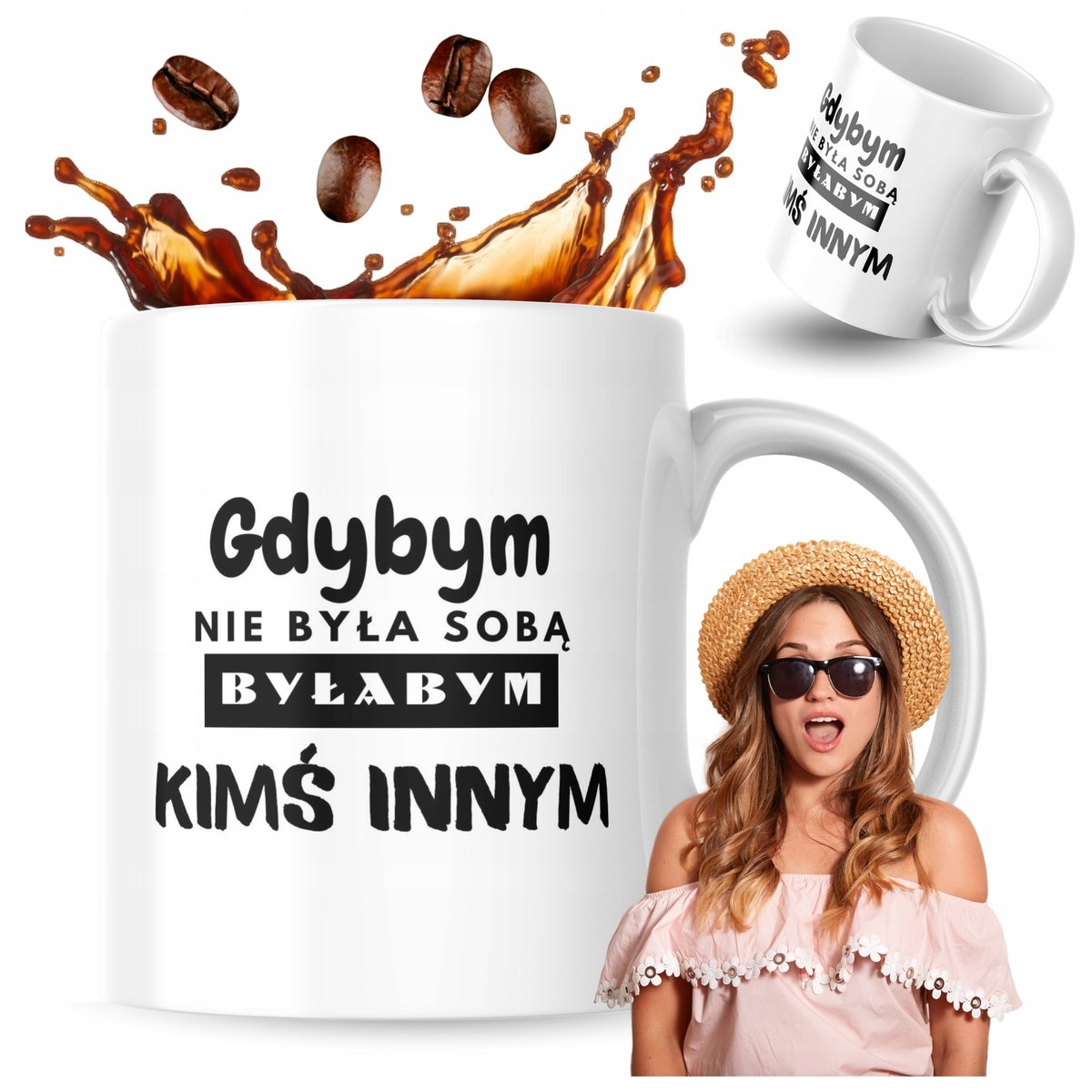 Kubek z nadrukiem 330 ml Gdybym nie była sobą Kubek Prezent Kubek Do Kawy