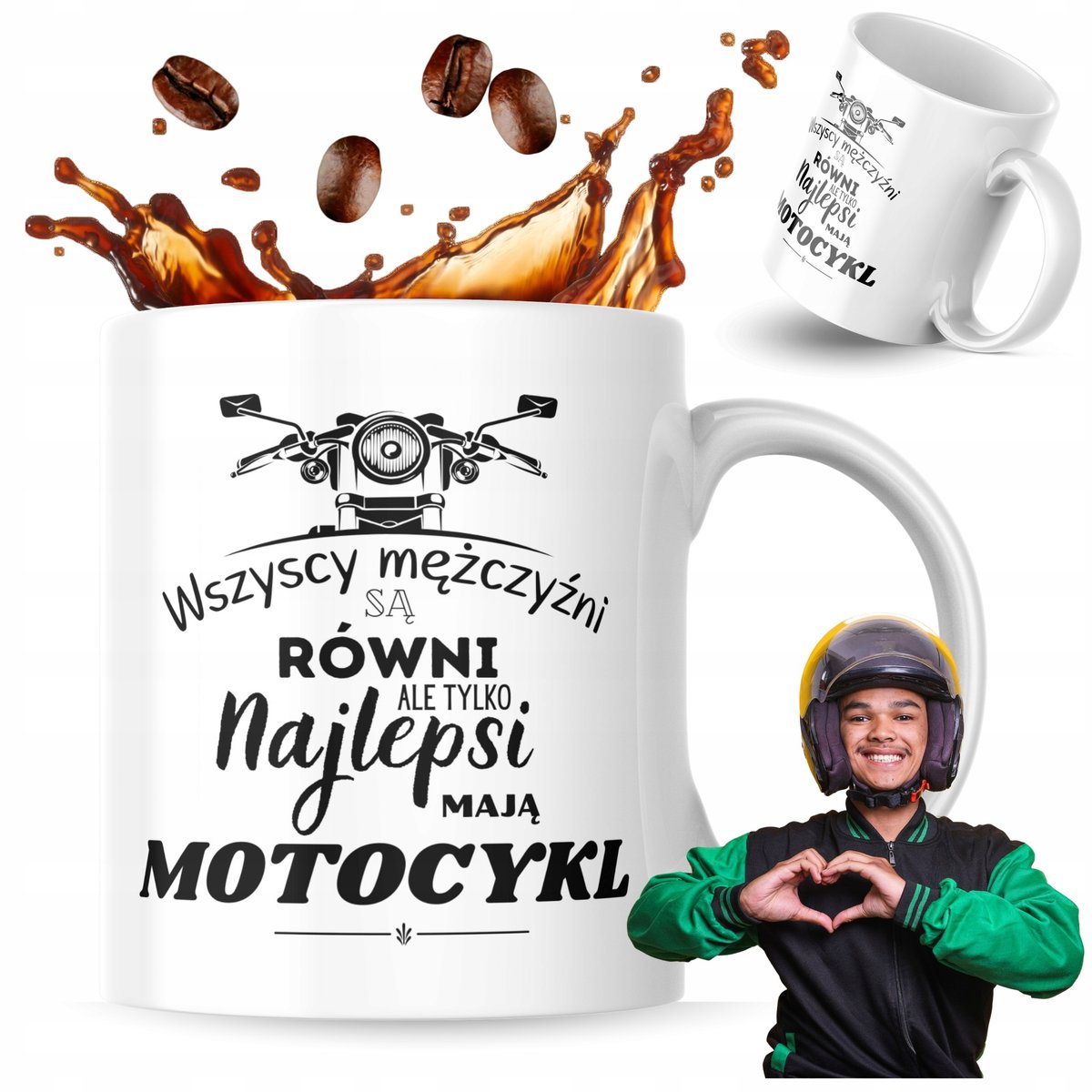 Kubek z nadrukiem 330 ml Najlepsi mają Motocykl Kubek Do Kawy Prezent
