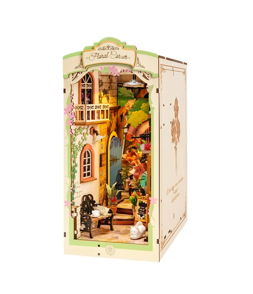 Drewniany domek Kwiecisty Zakątek Floral Corner Robotime Drewniane Puzzle 3D