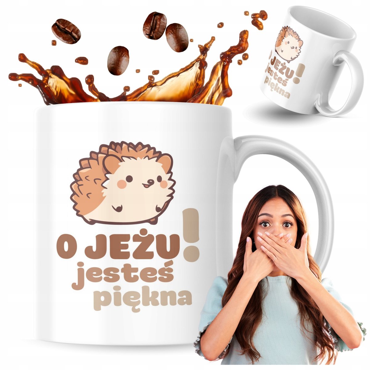 Kubek z nadrukiem 330 ml Kubek O Jeżu! Jesteś piękna Prezent Kubek Do Kawy