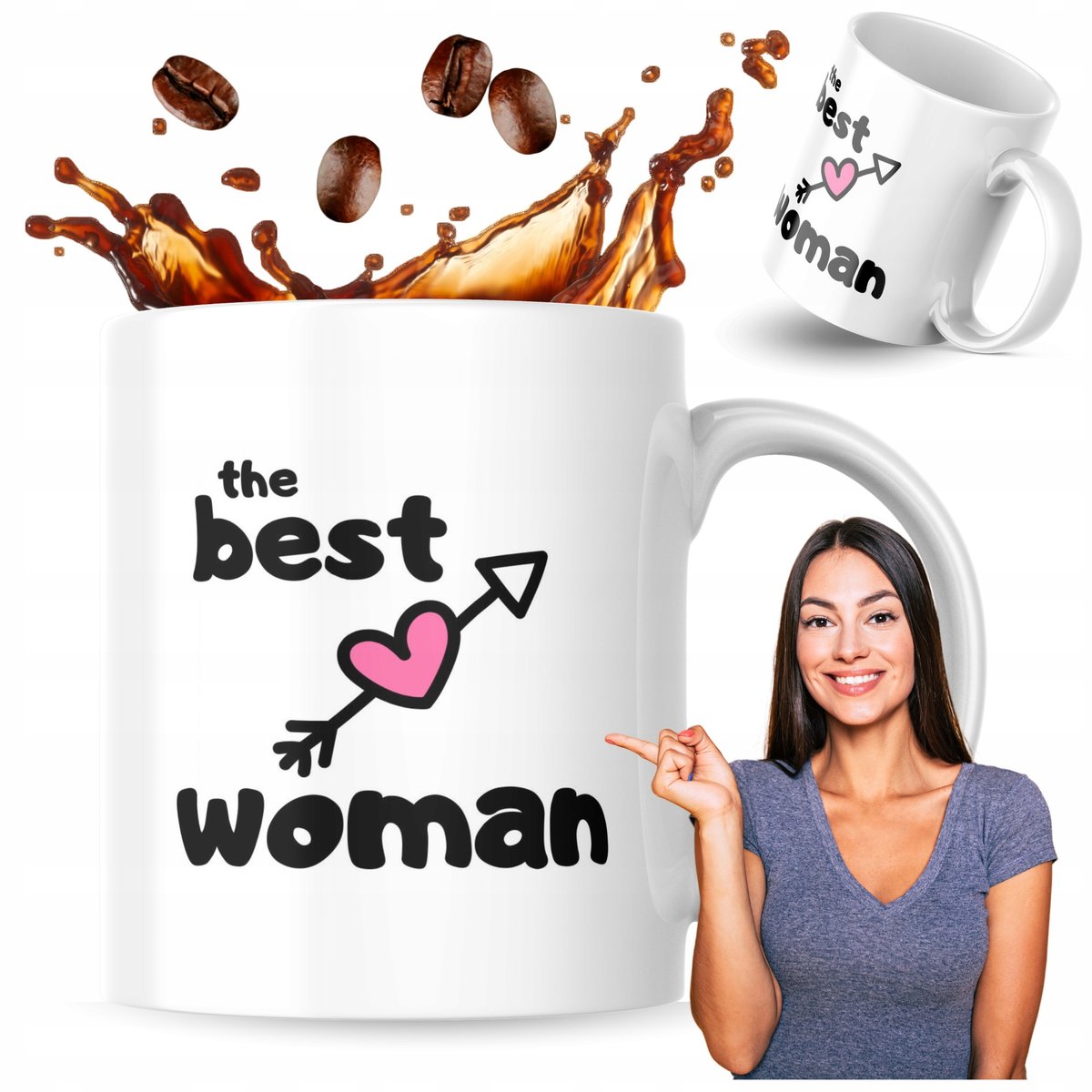 Kubek z nadrukiem 330 ml The Best Woman Kubek Do Kawy Prezent