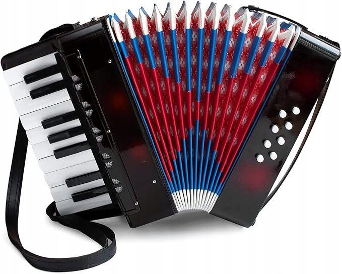 AKORDEON 8-BASOWY DLA DZIECI INSTRUMENT DO NAUKI I ZABAWY 17 KLAWISZY