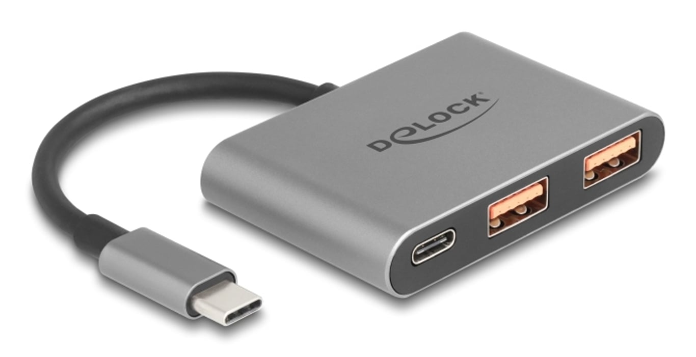 DeLOCK 64337 huby i koncentratory USB 3.2 Gen 2 (3.1 Gen 2) Type-C 10000 Mbit/s Szary 64337