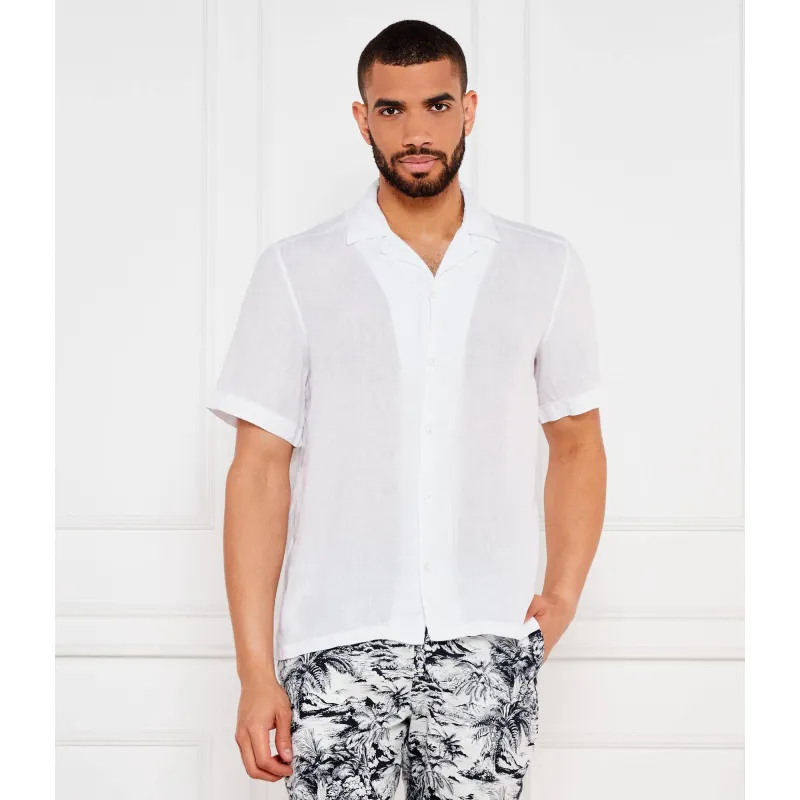 BOSS ORANGE Lniana koszula Rayer_M Regular Fit