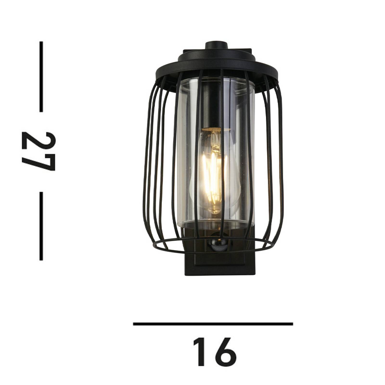 Searchlight Kinkiet zewnętrzny Reed, IP44, czarny, metalowy
