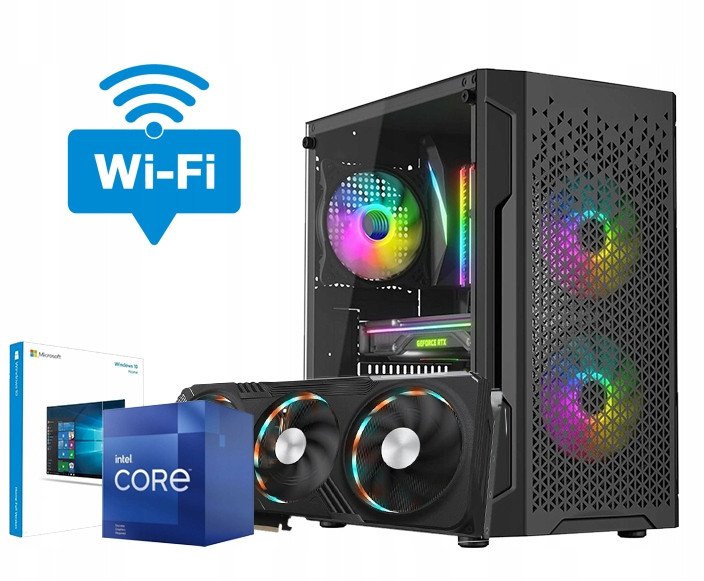 KOMPUTER GAMINGOWY DO GIER i5 14400 10rdzeni! 32GB RTX 4060 8GB SSD 1TB W11 3xRGB