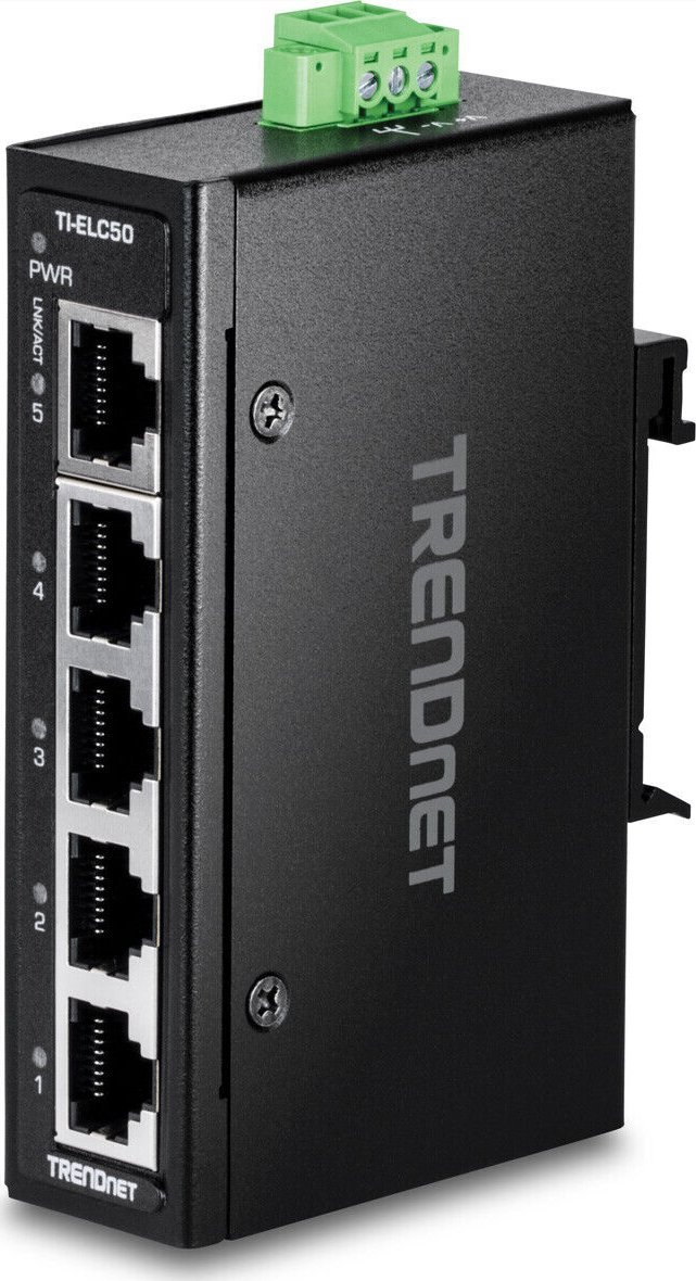 Switch TRENDnet TRENDnet 5-Port Industrial Fast Ethernet DIN-Rail MiniSwitch TI-ELC50