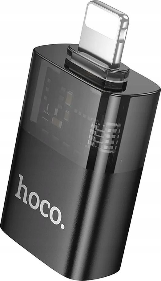 HOCO adapter OTG Lightning męski do USB A żeński UA36 czarny transparentny