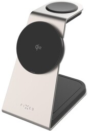 Fixed Ładowarka indukcyjna MagPowerstation Alu 2, 3w1 Qi2 15W dla iPhone z MagSafe / Apple Watch / AirPods, tytanowo-czarny