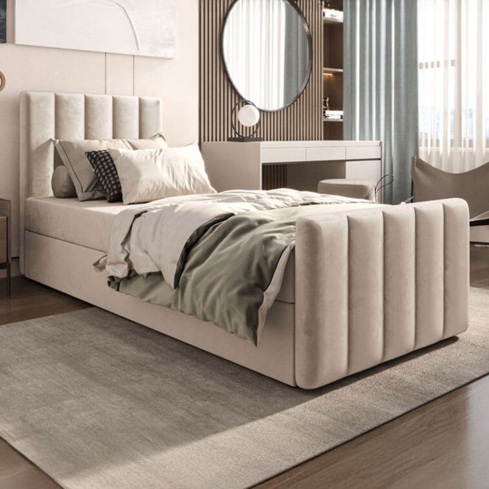 Łóżko kontynentalne z pojemnikiem NOX 90x200 Kolor do wyboru