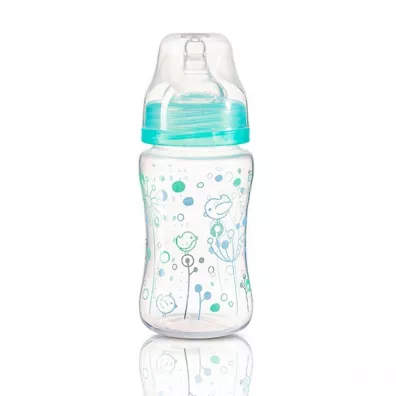 Babyono Butelka antykolkowa szerokootworowa miętowa 240 ml