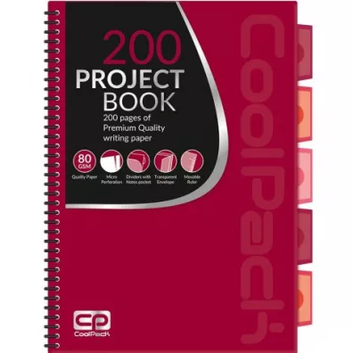 CoolPack Kołobrulion A4 Red kratka 100 kartek