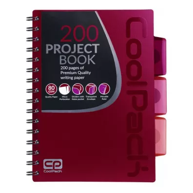 CoolPack Kołobrulion A5 Red kratka 100 kartek