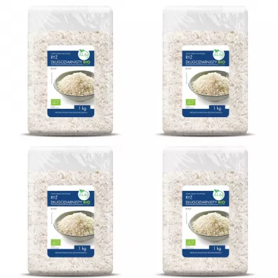 BioLife Ryż długoziarnisty biały Zestaw 4 x 1 kg Bio
