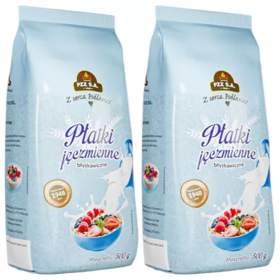 Pzz Płatki jęczmienne błyskawiczne Zestaw 2 x 500 g