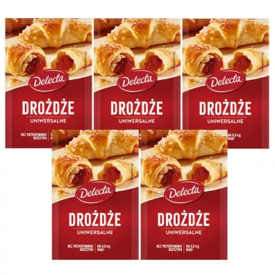 Delecta Drożdże Zestaw 5 x 8 g