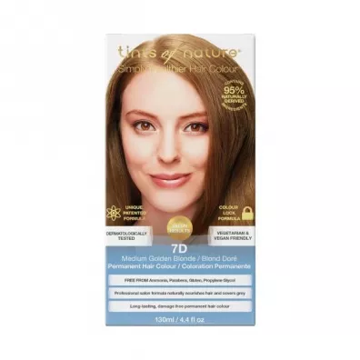 Tints of nature Naturalna farba do włosów – 7D Średni złoty blond 130 ml
