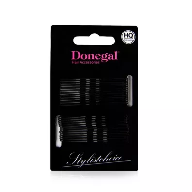 Donegal Wsuwki do włosów Czarne 5cm 5091 24 szt.