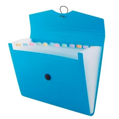 D.rect Teczka A4 12 przegródek niebieska