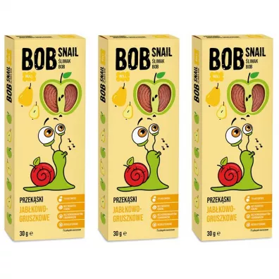 Bob Snail Przekąska jabłkowo-gruszkowa bez dodatku cukru Zestaw 3 x 30 g