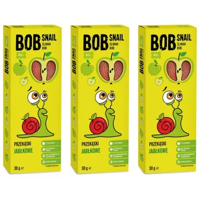 Bob Snail Przekąska jabłkowa z owoców bez dodatku cukru Zestaw 3 x 30 g