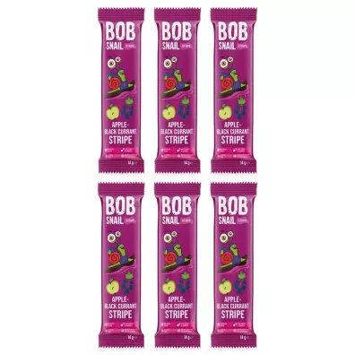 Bob Snail Przekąska jabłkowo-porzeczkowa bez dodatku cukru Zestaw 6 x 14 g
