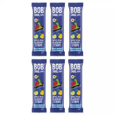 Bob Snail Przekąska jabłkowo-gruszkowo-borówkowa bez dodatku cukru Zestaw 6 x 14 g