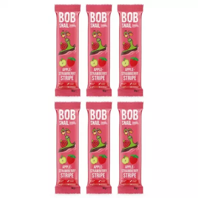 Bob Snail Przekąska jabłkowo-truskawkowa bez dodatku cukru Zestaw 6 x 14 g