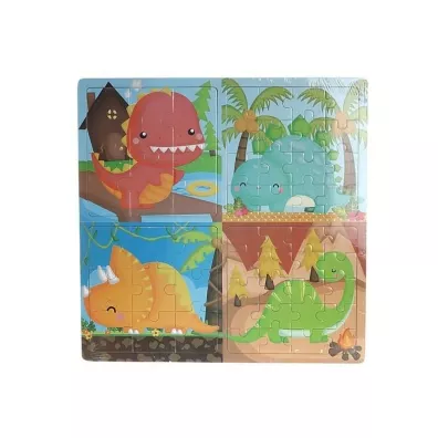 Puzzle drewniane 4w1 Dinozaury Adar