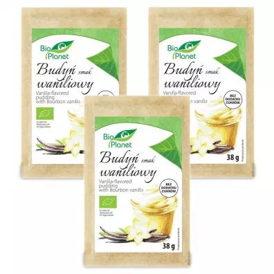 Bio Planet Budyń o smaku waniliowym Zestaw 3 x 38 g Bio
