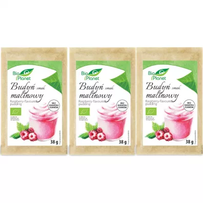 Bio Planet Budyń o smaku malinowym Zestaw 3 x 38 g Bio