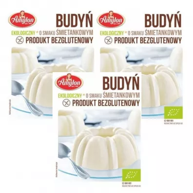 Amylon Budyń śmietankowy bezglutenowy Zestaw 3 x 40 g Bio