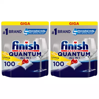 Finish Quantum Kapsułki do zmywarki Lemon All in 1 zestaw 2 x 100 szt.