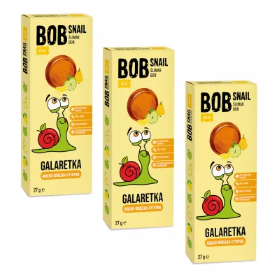 Bob Snail Galaretka Jabłko-gruszka-cytryna Zestaw 3 x 27 g