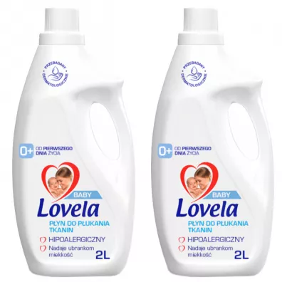 Lovela Płyn do płukania ubranek niemowlęcych i dziecięcych Zestaw 2 x 2 l