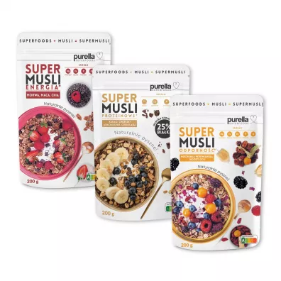 Purella SuperMusli - mix smaków Zestaw 3 x 200 g