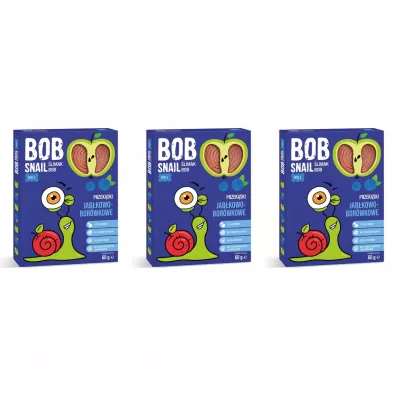 Bob Snail Przekąska jabłkowo-borówkowa Zestaw 3 x 60 g