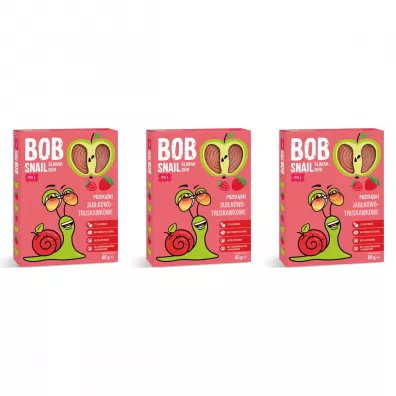 Bob Snail Przekąska jabłkowo-truskawkowa Zestaw 3 x 60 g