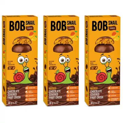Bob Snail Przekąska mango w mlecznej czekoladzie Zestaw 3 x 30 g