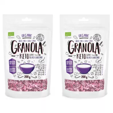 Diet-Food Keto granola - czarna porzeczka Zestaw 2 x 200 g Bio