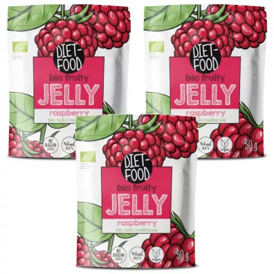 Diet-Food Żelki owocowe o smaku maliny Zestaw 3 x 50 g Bio