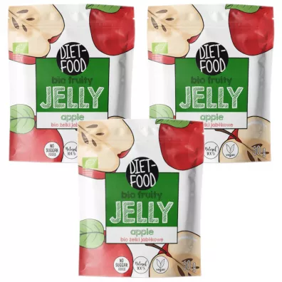 Diet-Food Żelki owocowe o smaku jabłka Zestaw 3 x 50 g Bio